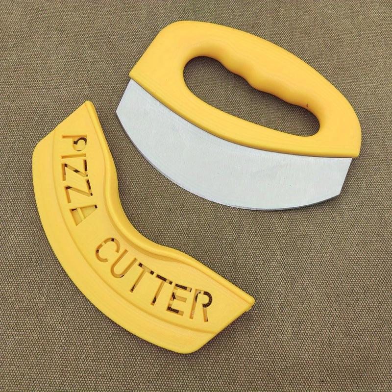 1 шт. Легкий ручной полукруглый нож для пиццы - Прочная нержавеющая сталь с защитным чехлом - Универсальный рокерный дизайн для пиццы и выпечки