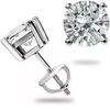 Jewels Prim 1.0 Ct Round Cut Diamond Stud Earrings Solid14K White Gold Screw Back Basket Jewellery Gift For Women's