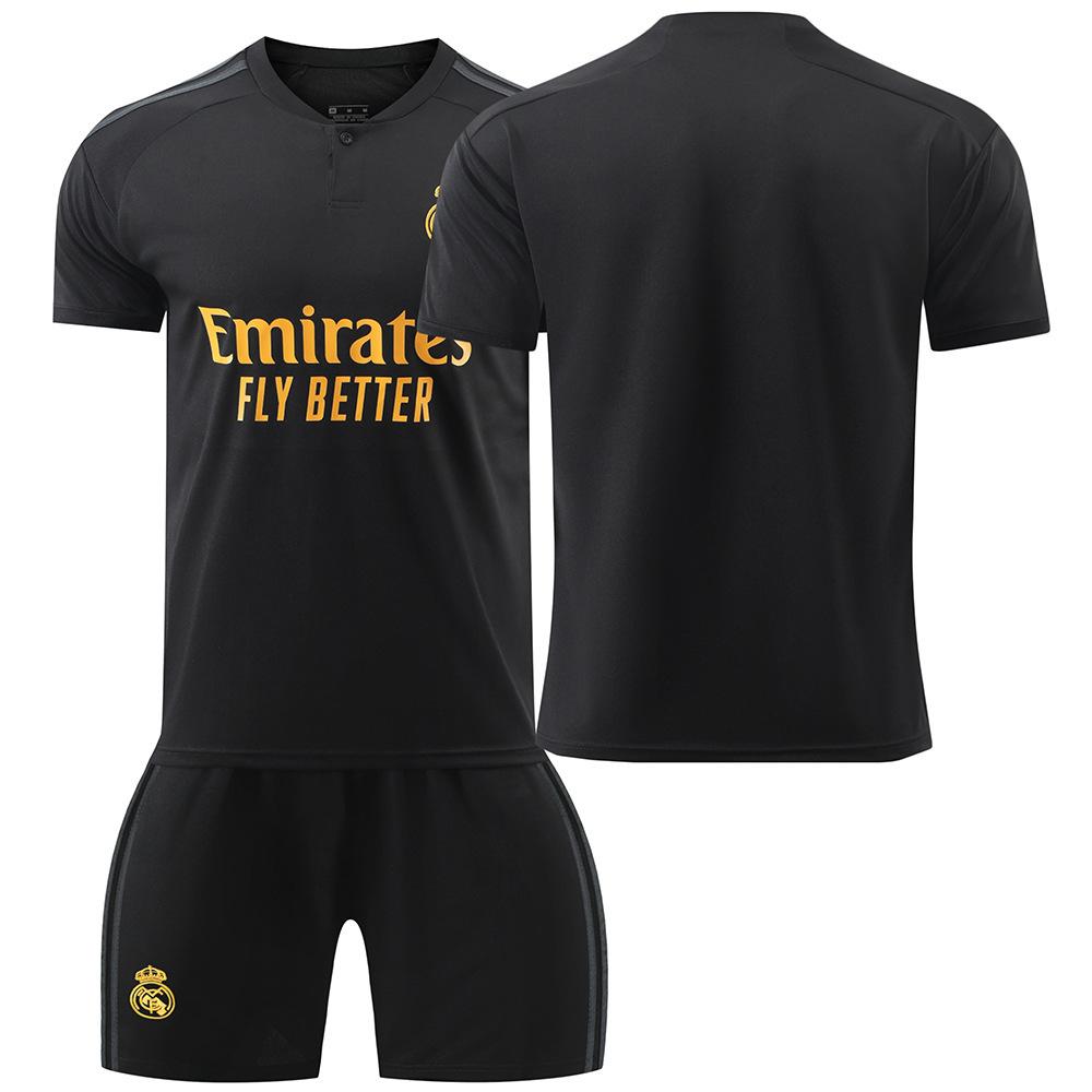 Второй гостевой костюм Реал Мадрид Черный Винисиус Куртуа Беллингем Футбольный костюм