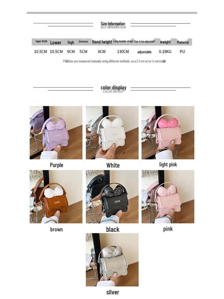 Autumn New Korean Mini Girls Bow Chain Crossbody Shoulder Bag - Parent-Child Women's Bag