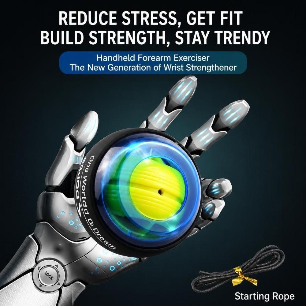 Wrist Strengthener Gyro Ball LED Glowing Gyroscopic Forearm Trainer Wrist Power Gyro Ball Unisex