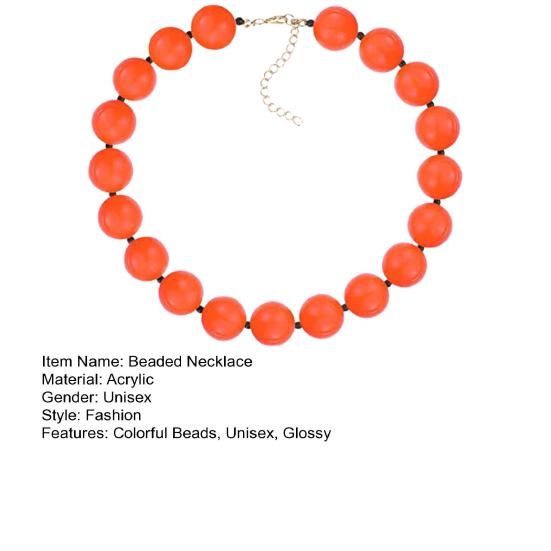 Женское ожерелье Простой стиль 19 бусин жевательной резинки Цепочка-удлинитель Подарок Унисекс Цветное бисерное Парное ожерелье-ключица для свиданий