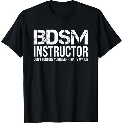 Смешные BDSM Инструктор Секс Любовник Винтажные Футболки Мужчины Женщины Хлопок Юмор Уличная Одежда Футболка Короткий Рукав Унисекс Свободная Одежда