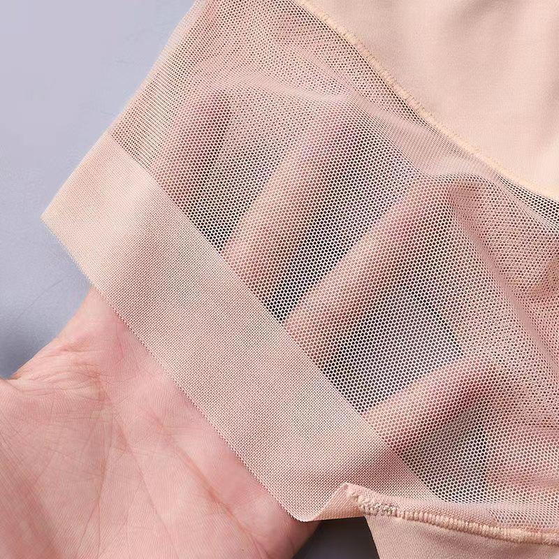 Breathable Mesh Mid-Waist No Trace Abdominal Slimming Pants Small Tummy Slimming Thin Ice Silk Body Shaping Panties