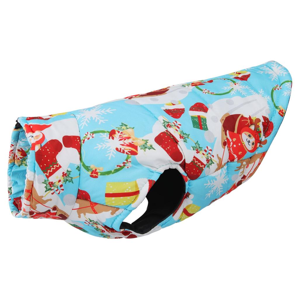 Рождественская мягкая зимняя теплая рождественская одежда для собак, водонепроницаемый жилет для домашних животных, куртка на молнии для маленьких, средних и больших собак, мопсов