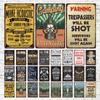 Warning Signs Decorative Metal Plate Retro Signage Public Wall Decoration Home Club Wild Cave Home Metal Poster