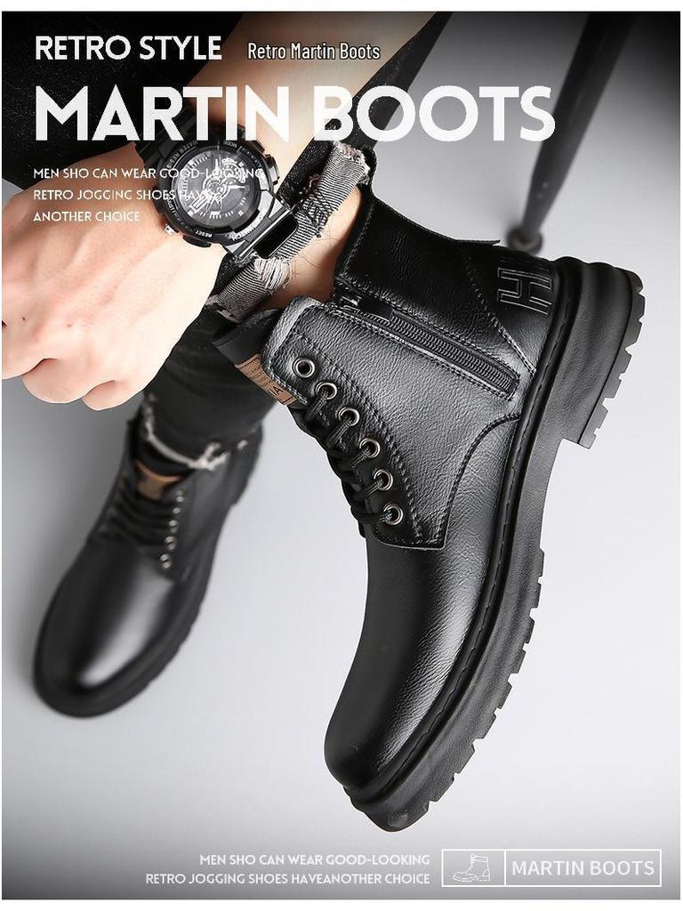 2025 Men's High-Top Martin Boots - Autumn & Winter Casual British Style, Youth Trend, Big Yellow