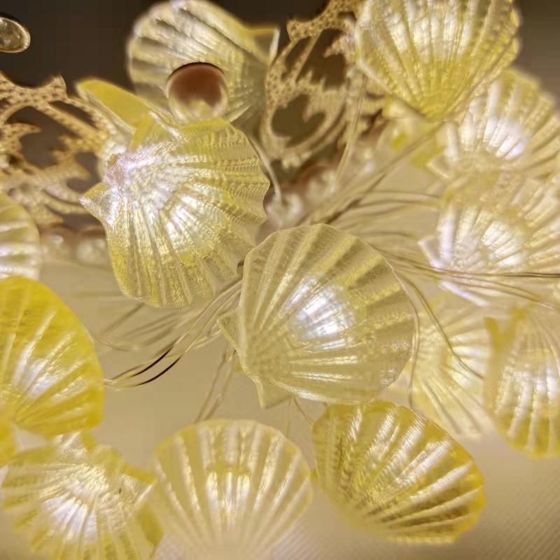 2 м 20 светодиодных морских ракушек, морских звезд, гирлянд на батарейках, гирлянды в морском стиле для свадьбы, дня рождения, вечеринки, декора