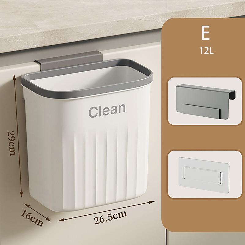 Kitchen Trash Can Wall Mounted Hanging Trash Bin With Lid Garbage Can For Cabinet Under Sink Waste Garbage Compost Bin 8.5/12L