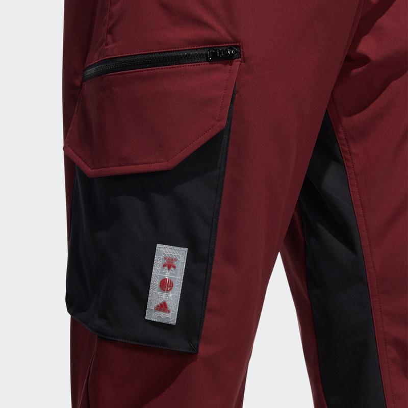 Adidas Тканые брюки Cny с контрастными вставками, мужские штаны, красные HC0263