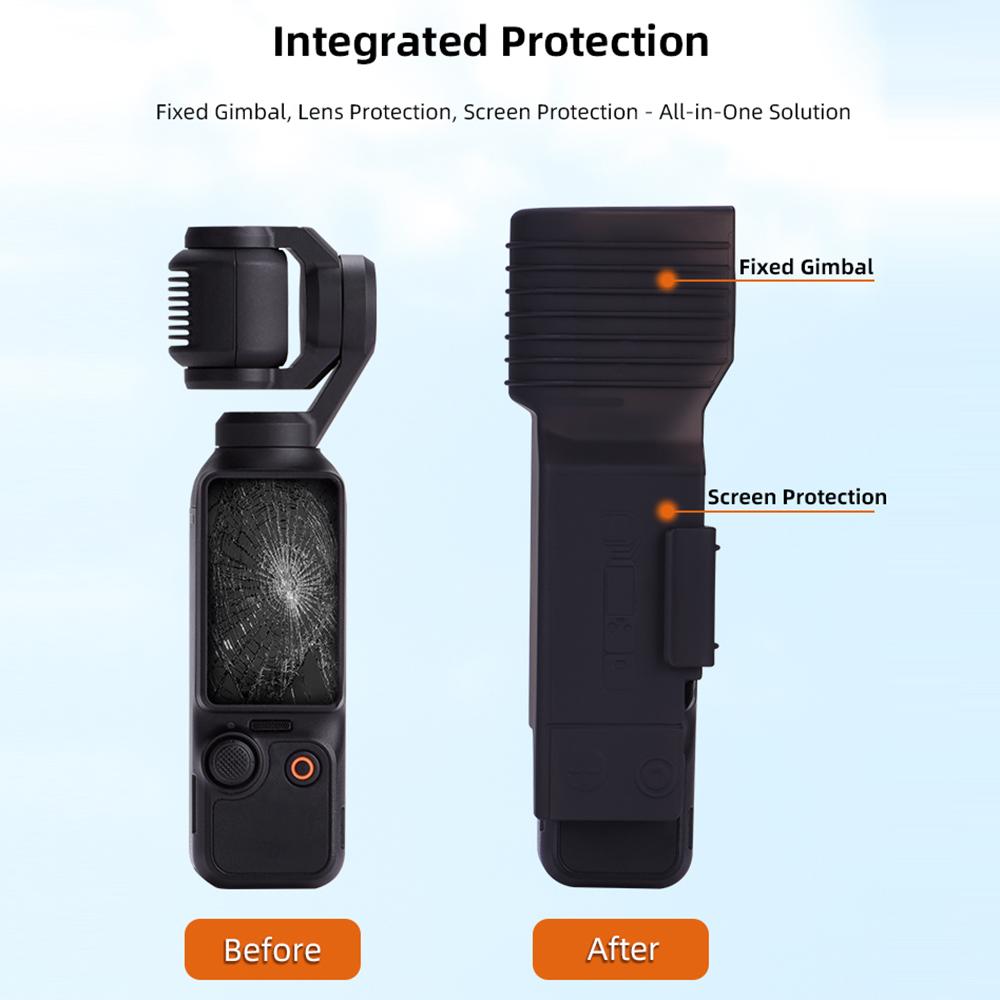 BRDRC For DJI Osmo Pocket 3 Protective Case Hard PC Portable Gimbal Protector with Flip Cover
