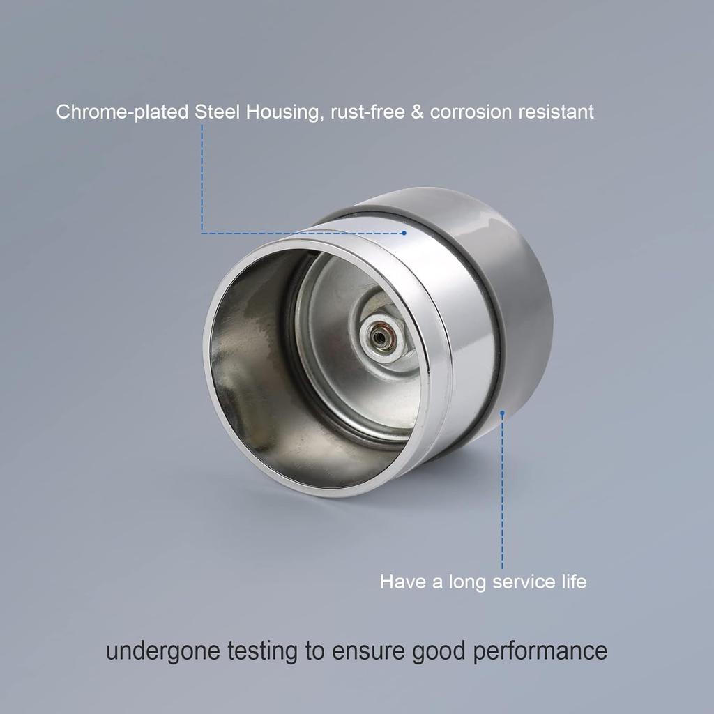Защитники подшипников ступицы Wheel Bearing Buddy 1,98 дюйма Хромированные 2 шт. с защитными колпачками для прицепа, лодки