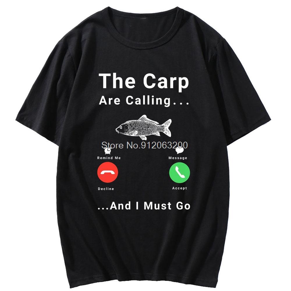 Carp Being Make A Call Funny Tshirt Unisexunisex Super Hip Hop Tshirt Male Harajuku Retro T Shirt I Must Go Fishing T Shirt Tops