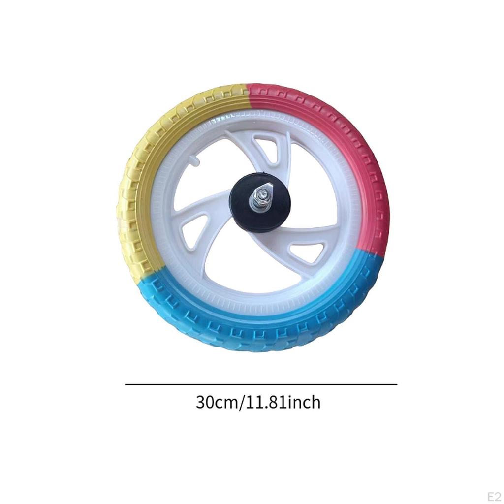 Kids Foam Pieces 2 12inch Balance Bike Wheels Nylon Hub Replace Parts Requiring No Inflation
