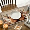 4pcs/6pcs Set, Adorable Highland Cow Print Linen Placemats, Suitable for Dining Tables, Four Seasons Decoration, Modern Washable Table Mats, Room Deco