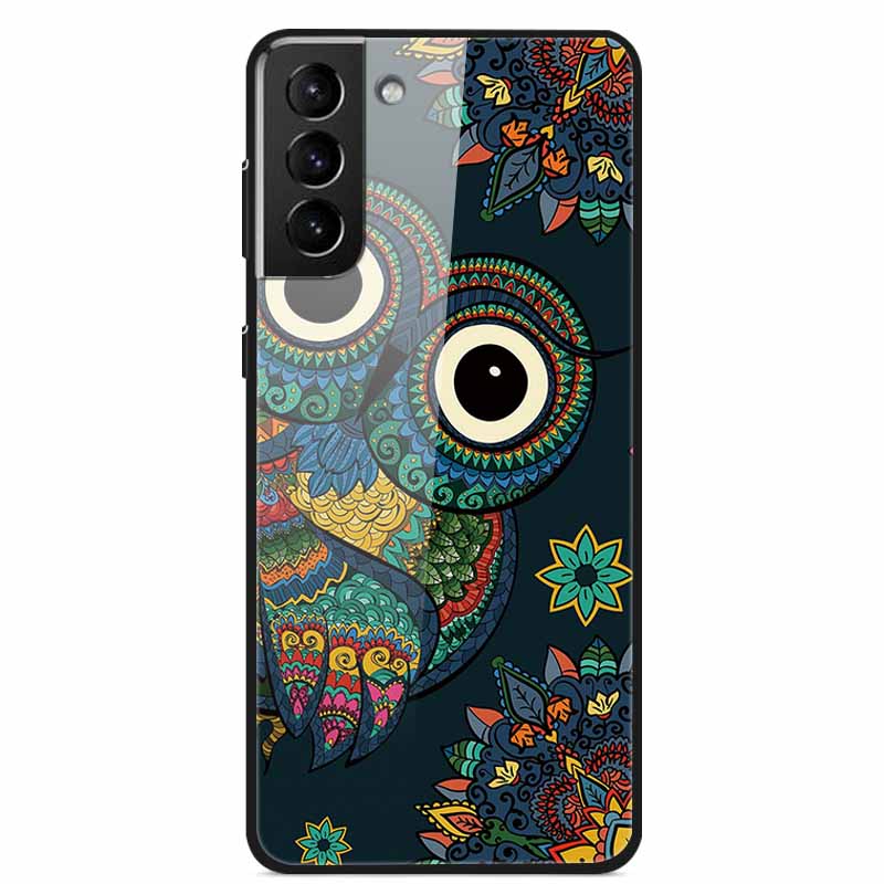 Чехлы для телефона Samsung Galaxy S21 FE 5G Закаленное стекло Жесткая задняя крышка из поликарбоната Для Samsung S21 Plus S 21 Ultra 5G Чехол S21FE S21+