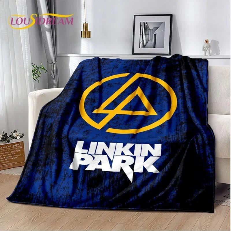 Retro Linkin Park D Flannel Throw Blanket for Bed Sofa Picnic Perfect for Outdoor Leisure and Gifting