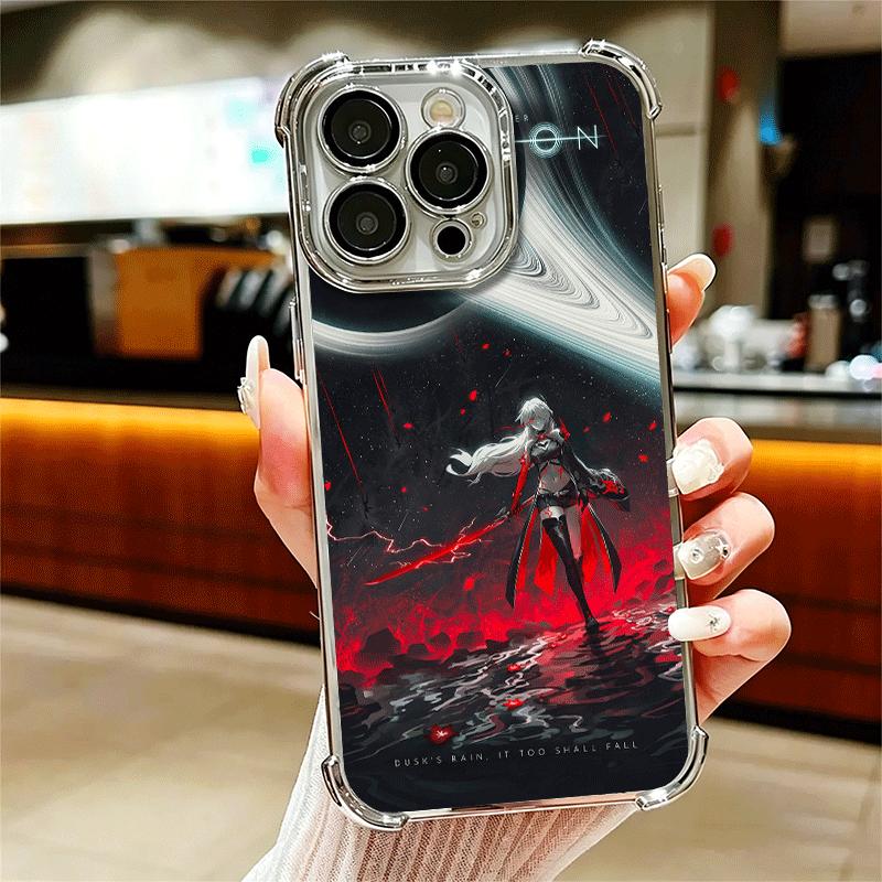 Чехол для телефона Honkai Star Rail Ахерон с покрытием для iPhone 16 17 Pro Max Air 16E 14 15 Plus 12 13 Mini, противоударный, с подушкой безопасности