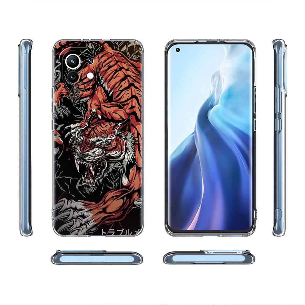Прозрачный чехол для Xiaomi Mi Poco X3 NFC M3 Pro F3 F1 11 Lite 12 Note 10 11T 9T, прозрачный чехол для телефона с изображением дракона