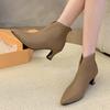 Pointed Toe Women Ankle Boots Elegant Fashion Mid Heels Shoes 2025 Trend New Brand Designer Pumps Goth Winter Botas De Mujer