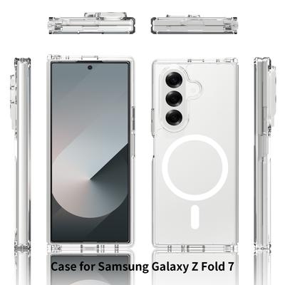 Прозрачный магнитный чехол для телефона для Samsung Galaxy Z Fold 7 Fold 6 Для Magsafe Акриловый Ударопрочный Прозрачная крышка Fundas