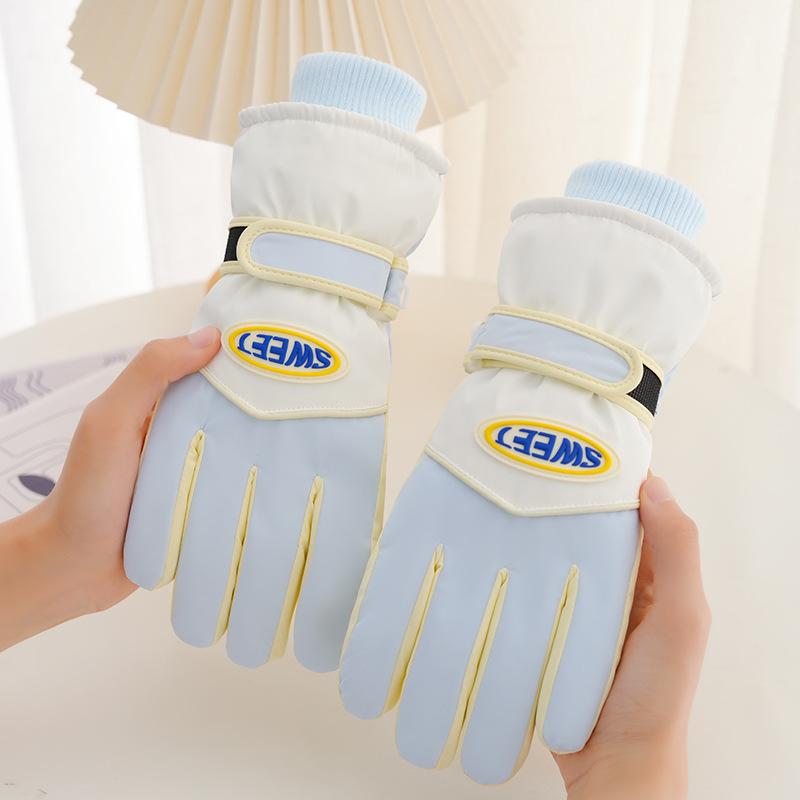 Ski Gloves Women's Winter Warm Fleece Thickened Windproof, Cold-proof and Water-proof Touch Screen Outdoor Tram Riding Gloves
