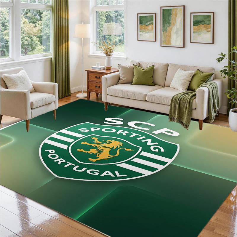 Sporting CP FC Design Crystal Velvet Rug Soft Decorative Mat for Bedroom Entrance
