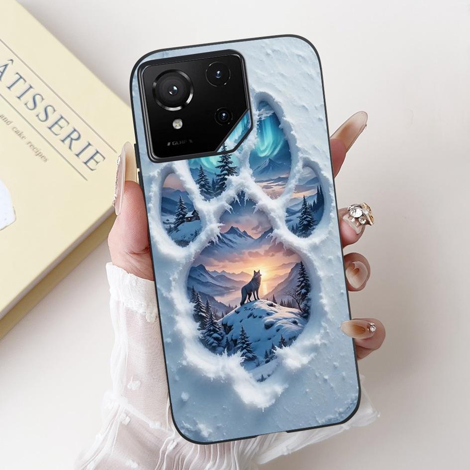 Чехол для Asus Rog Phone 9 Pro 5G Популярный Цветочный Мультяшный Мягкий Черный Силиконовый Ударопрочный Чехол Для Asus Rog Phone 9 FE Phone9 Capa