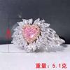 Micro-Inlaid Diamond Zircon Love-Shaped Pink Diamond Ring Simple Fashion Temperament Hand Jewelry