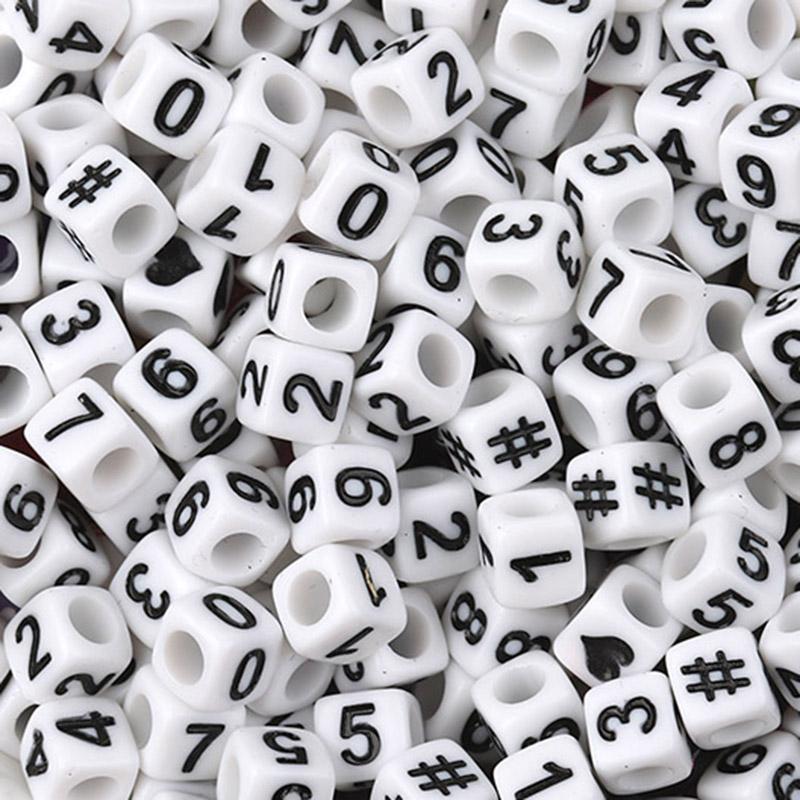 100Pcs/Lot Trendy Acrylic Square Alphabet Beads Large Hole Letter Loose Spacer Bead Jewelry Handmade Bracelet Making Supplies