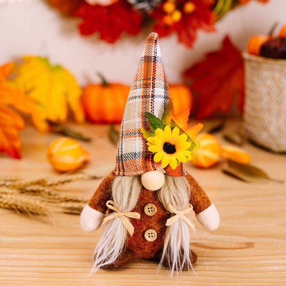 Decorative Faceless Dwarf Ornaments Soft Gnome Doll Funny Thanksgiving Doll Ornaments Layout Props