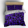 Halloween Cat Pattern Decoration Set Bedding Set with 1 Duvet Cover 2 Pillowcases Single Double King Queen, Gift