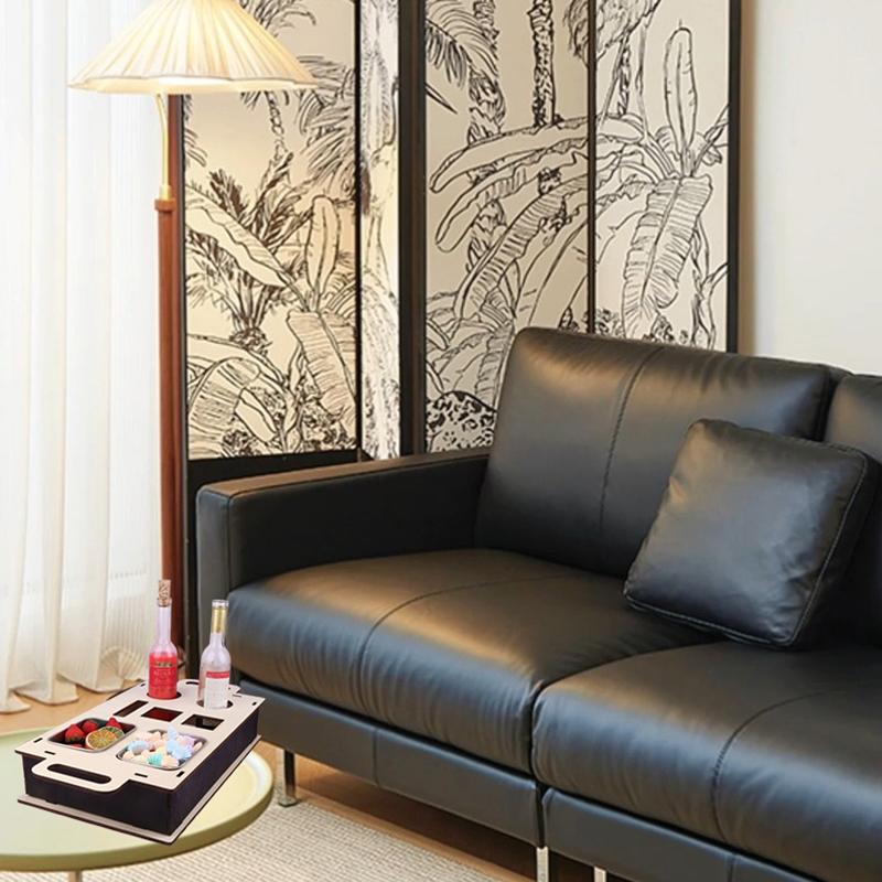 Диван-бар Диван-органайзер на боковые столики Журнальный столик Диван-бар Дерево Как Пивные Подарки Для Мужчин Диван-поднос С Двумя Чашами Для Закусок