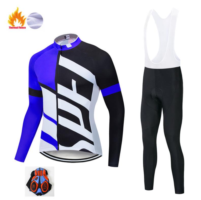 Autumn and Winter New Cycling Clothes, Fleece Warm Long-sleeved Suit, Men's and Women's Cycling Clothes, Fleece Thickened Road Bike Clothes