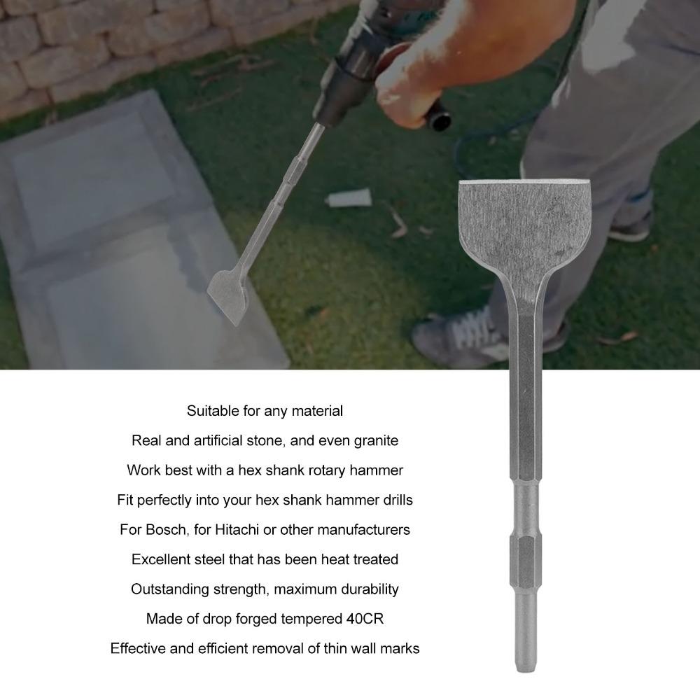 40Cr Alloy Steel Grooving Chisel Wide Flat Edge Flat Point Chisel Masonry Chisel Bit For Stone