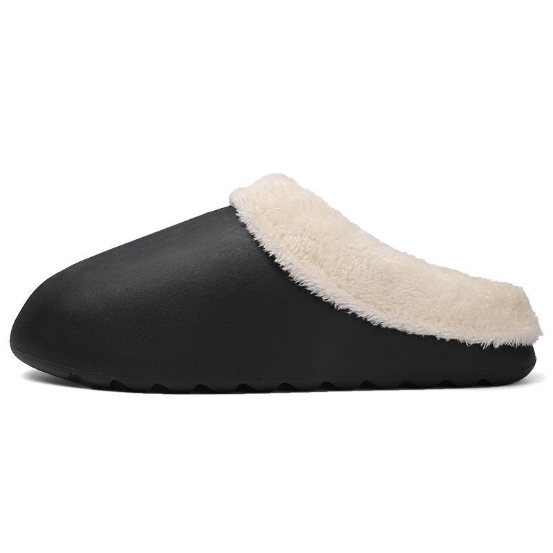 Хлопковые тапочки мужские зимние с толстой подошвой водонепроницаемые и нескользящие для дома, наступая на дерьмо, пара для дома, полуперетаскивание