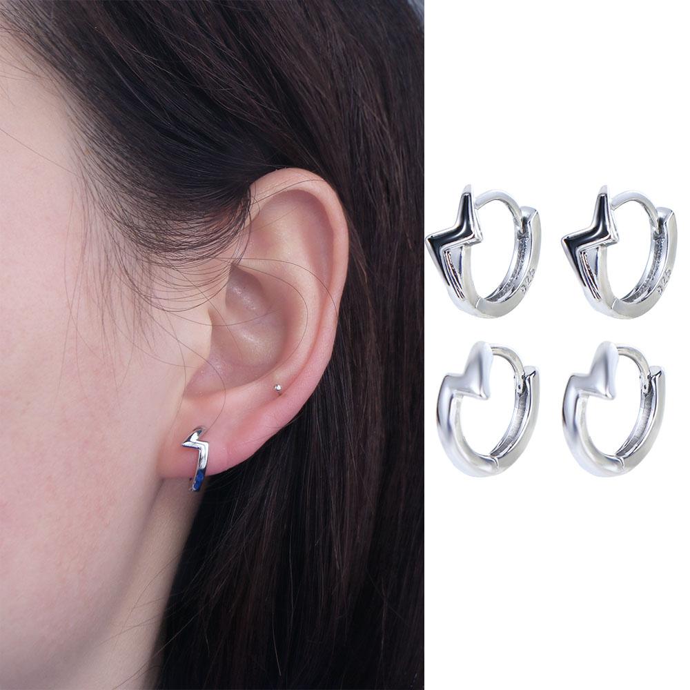 Creative Party Women Punk Street Wear Men Hoop Earrings Korean Earrings Ear Buckle Men Accessories