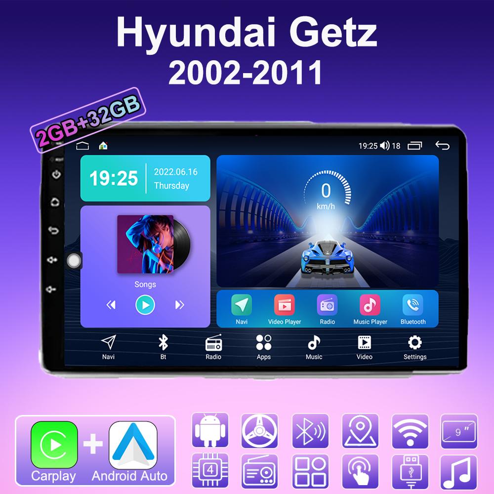 2 DIN Android Carplay Car Radio For Hyundai Getz 2002-2011 Multimedia Player Head Unit Stereo GPS Navigation BT WIFI 2+32GB
