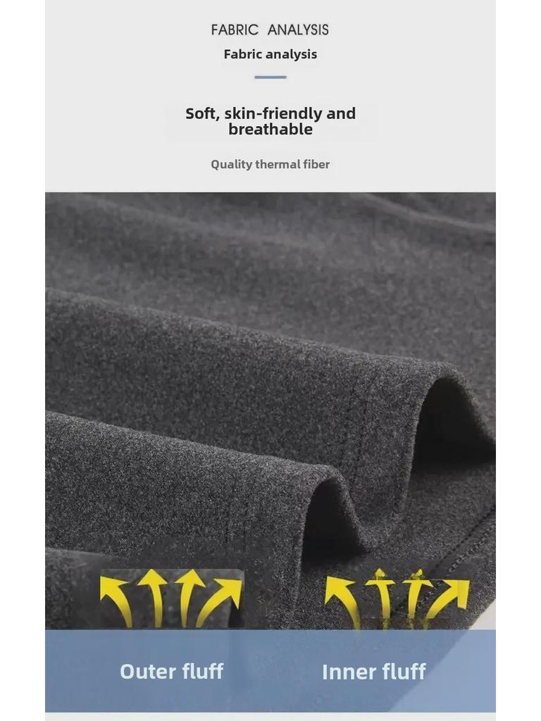 Мужская бархатная футболка с круглым вырезом и длинными рукавами для тепла осенью и зимой