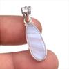 Natural Blue Lace Agate Gemstone Handmade 925 Solid Silver Pendant 1.5'' U2f85