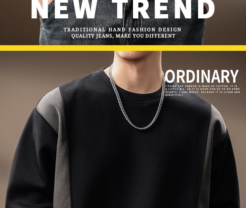 High-End Men's Retro Color Block Patchwork Heavyweight Hoodie, Autumn Arrival