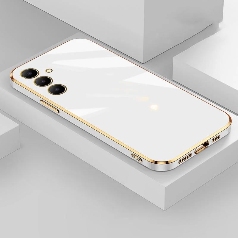 Чехол с гальваническим покрытием Funda для Samsung Galaxy A06 A55 A35 A25 A15 A54 A34 A16 A33 A23 A24 A73 A53 A52 A72 A05 A05S