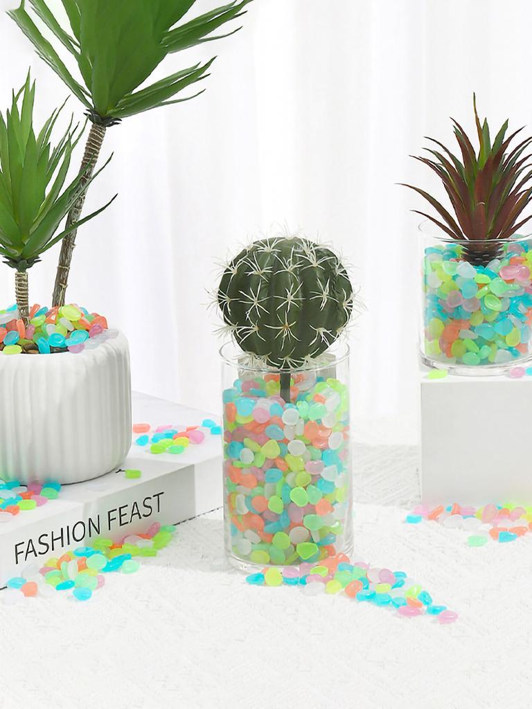 100 шт.-Маленький светящийся камень, светящаяся галька, сад, аквариум, ландшафтный флуоресцентный камень - случайный цвет