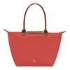 Longchamp Застежка-кнопка Логотип бренда Нейлоновая сумка-тоут Женские сумки-тоут Томатно-красная L1899089P94