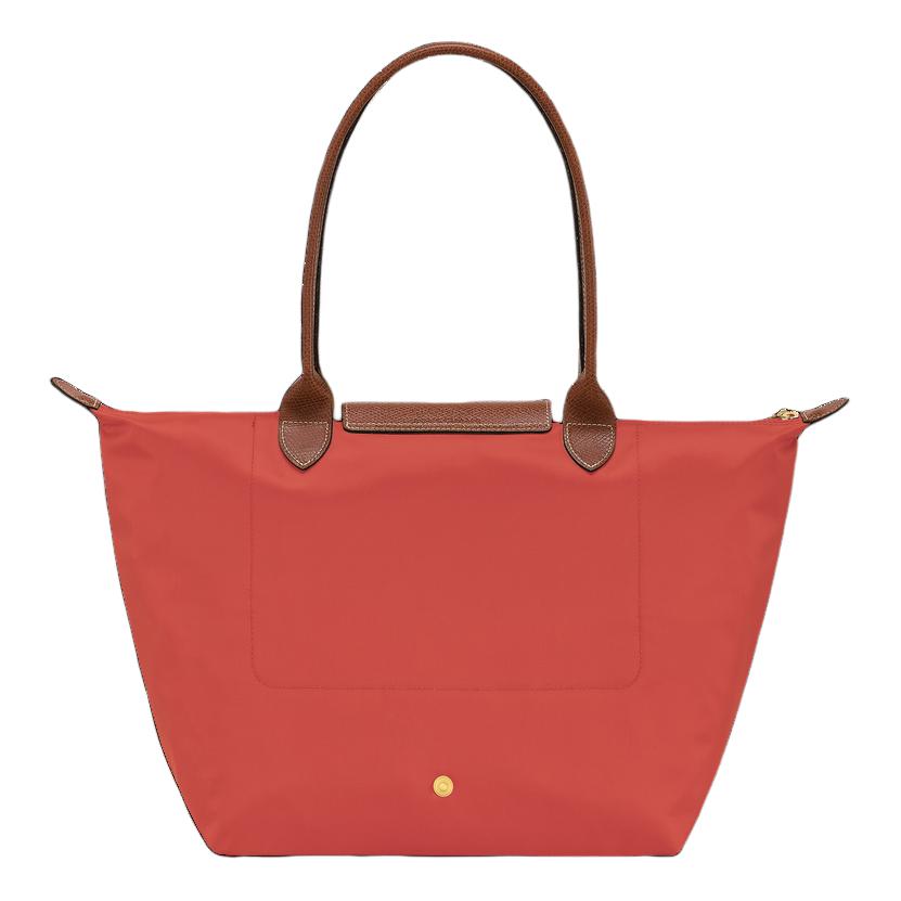 Longchamp Застежка-кнопка Логотип бренда Нейлоновая сумка-тоут Женские сумки-тоут Томатно-красная L1899089P94