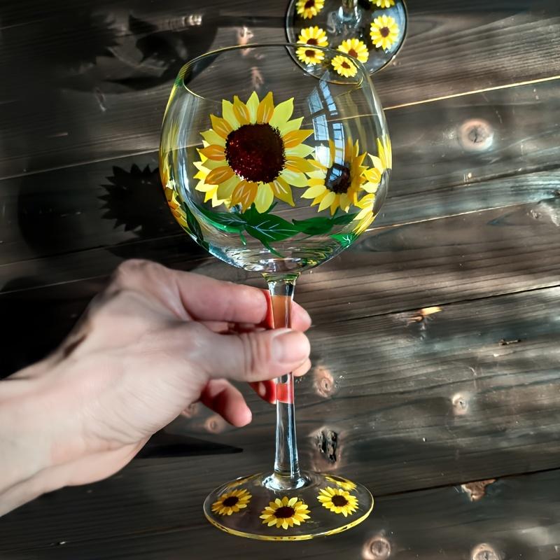 1 шт. Бокал для вина с подсолнухами, бокал для шампанского, винтажный бокал для виски, коктейля для бара, паба, клуба, ресторана и домашнего использования, посуда для питья