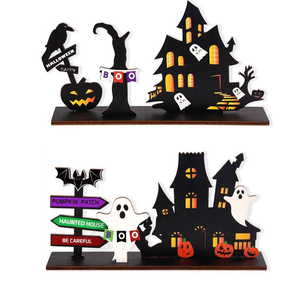 3D Ghost Castle Desktop Ornament Cartoon Halloween Decoration Stand  Scene Layout
