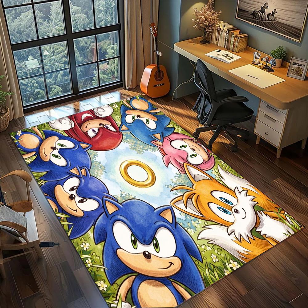 Hedgehog Sonic Non Slip Washable Rug Carpet Large Area Floor Mat Bedroom Gamer Room Home Decor.-TING