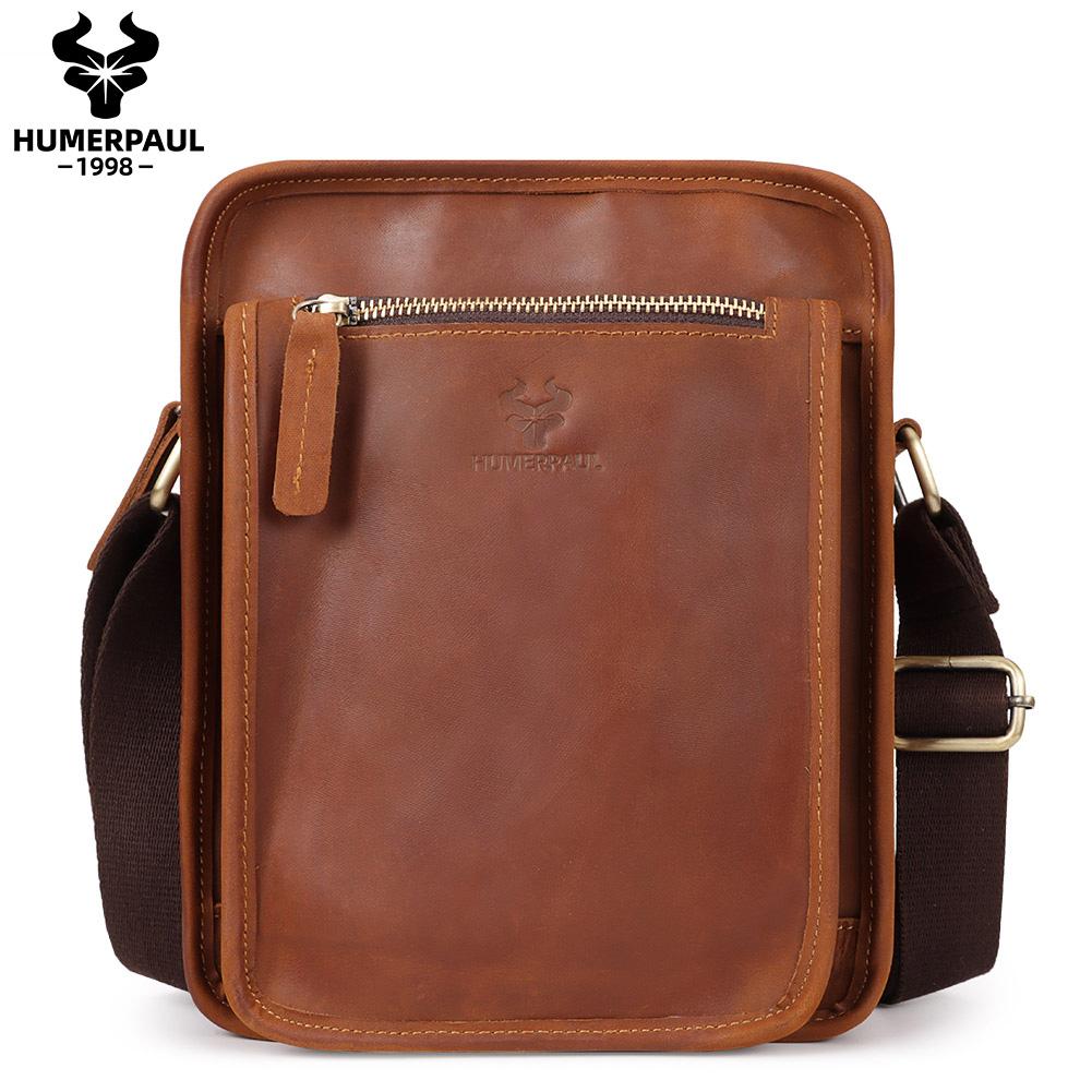 Humerpaul Кожаная сумка через плечо, вместительная многофункциональная дорожная сумка, спортивная сумка
