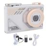 Digital Camera 1080P HD 48MP 8X Zoom Front Rear 2 Lens Portable Small Auto Focus for Students White